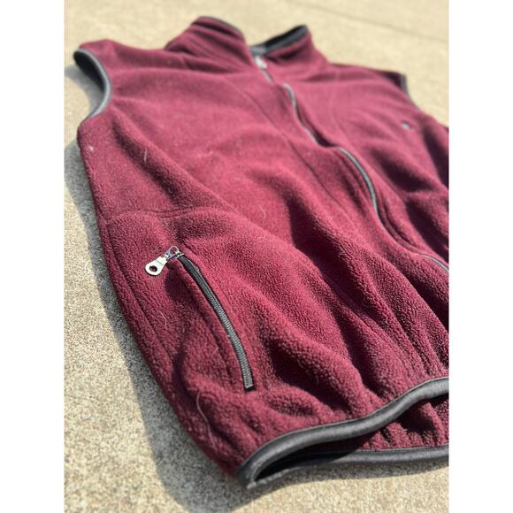 Vtg Champion Vest Unisex Size XL Maroon Fleece Full Zip Sleeveless Front Pockets - Picture 4 of 6